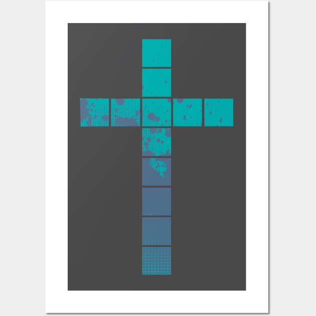 Blue and Purple cross Wall Art by AlondraHanley